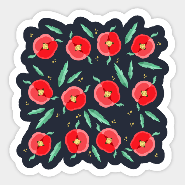 Poppy-flowers Sticker by Valeria Frustaci 